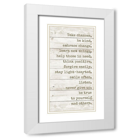 Take Chances White Modern Wood Framed Art Print with Double Matting by Quach, Anna
