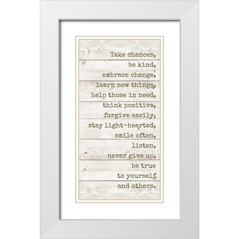 Take Chances White Modern Wood Framed Art Print with Double Matting by Quach, Anna
