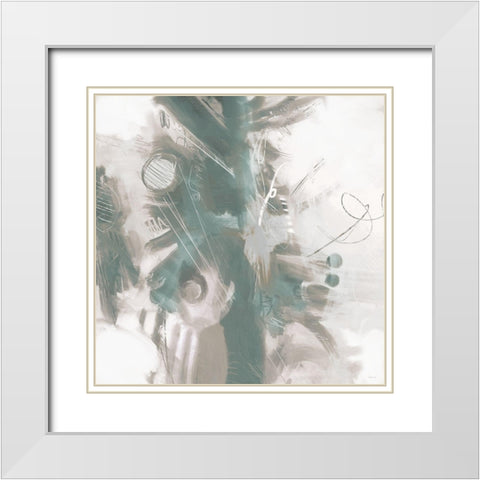 Down the River Abstract II White Modern Wood Framed Art Print with Double Matting by Meneely, Dan