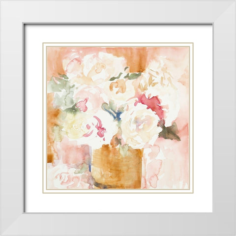 Cascading Blooms II White Modern Wood Framed Art Print with Double Matting by Loreth, Lanie