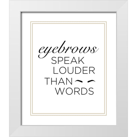 Eyebrows White Modern Wood Framed Art Print with Double Matting by Quach, Anna