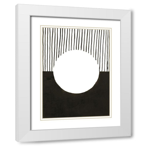 Le Cercle White Modern Wood Framed Art Print with Double Matting by Amaya