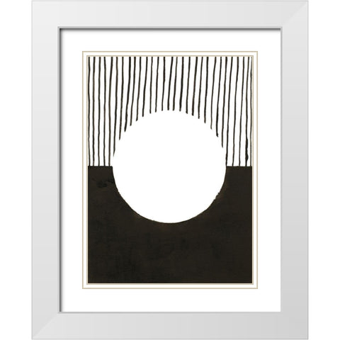 Le Cercle White Modern Wood Framed Art Print with Double Matting by Amaya