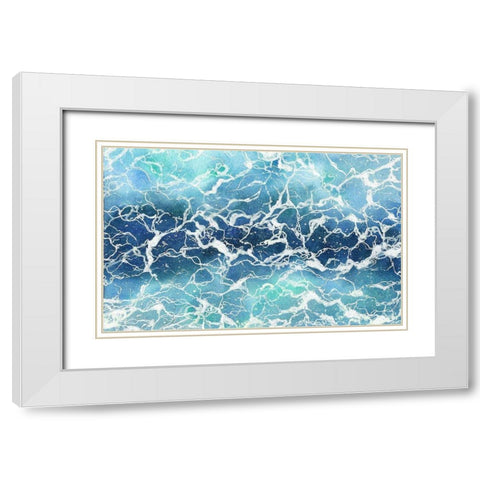 Pool Ripples White Modern Wood Framed Art Print with Double Matting by Amaya