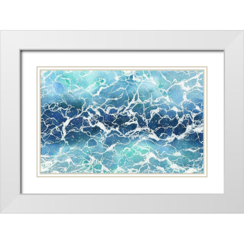 Pool Ripples White Modern Wood Framed Art Print with Double Matting by Amaya