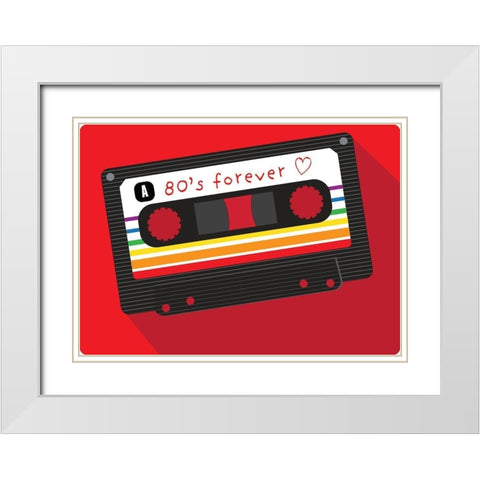 Retro 80s White Modern Wood Framed Art Print with Double Matting by Bucheli, Jen