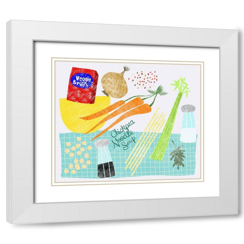 Chickpea Noodle Soup White Modern Wood Framed Art Print with Double Matting by Bucheli, Jen