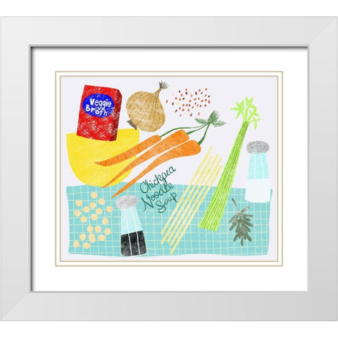 Chickpea Noodle Soup White Modern Wood Framed Art Print with Double Matting by Bucheli, Jen