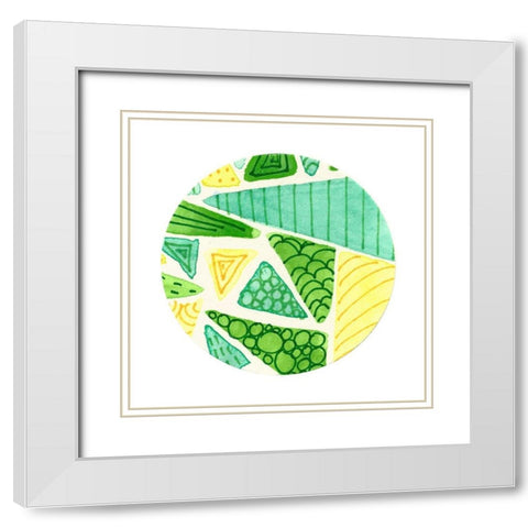 Retro Circle II White Modern Wood Framed Art Print with Double Matting by Bucheli, Jen