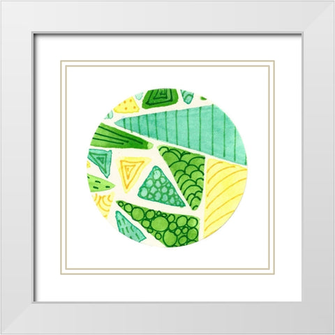 Retro Circle II White Modern Wood Framed Art Print with Double Matting by Bucheli, Jen