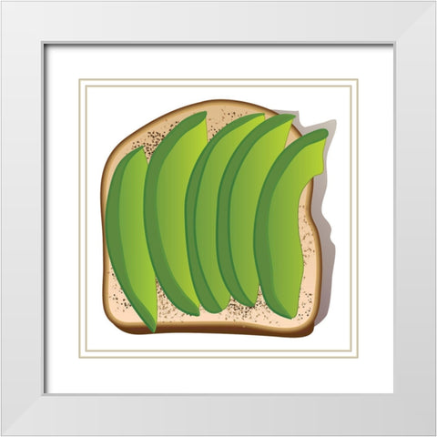 Simple Avocado Toast White Modern Wood Framed Art Print with Double Matting by Bucheli, Jen