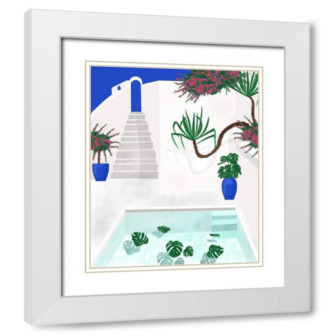 Living In Greece White Modern Wood Framed Art Print with Double Matting by Bucheli, Jen