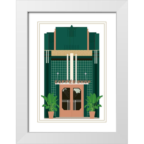 Coffee Shop White Modern Wood Framed Art Print with Double Matting by Bucheli, Jen