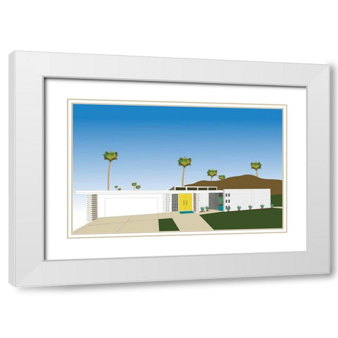 Palm Spring Living II White Modern Wood Framed Art Print with Double Matting by Bucheli, Jen