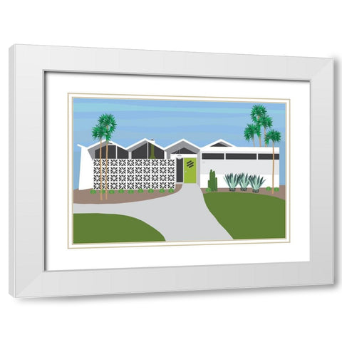 Palm Springs Living I White Modern Wood Framed Art Print with Double Matting by Bucheli, Jen