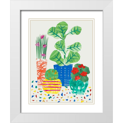 Patio Plants White Modern Wood Framed Art Print with Double Matting by Bucheli, Jen