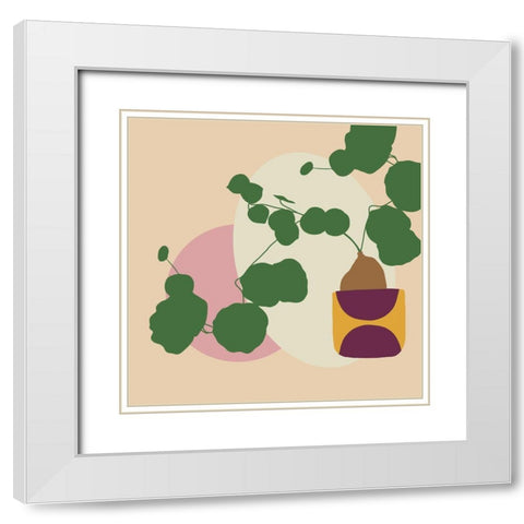 Mod Potted Plant 1I White Modern Wood Framed Art Print with Double Matting by Bucheli, Jen
