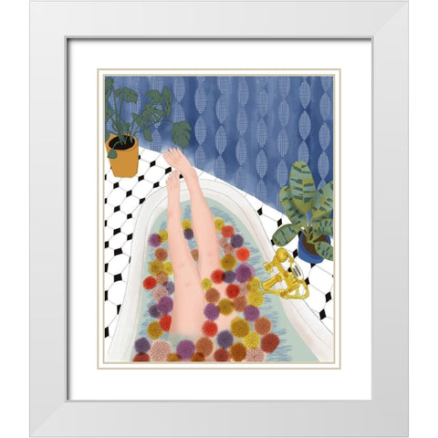 Bubble Bath Dream White Modern Wood Framed Art Print with Double Matting by Bucheli, Jen