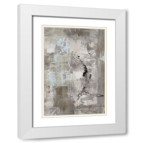 Silver Textured Space II White Modern Wood Framed Art Print with Double Matting by Loreth, Lanie