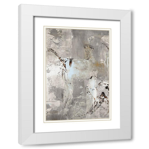 Silver Textured Space I White Modern Wood Framed Art Print with Double Matting by Loreth, Lanie