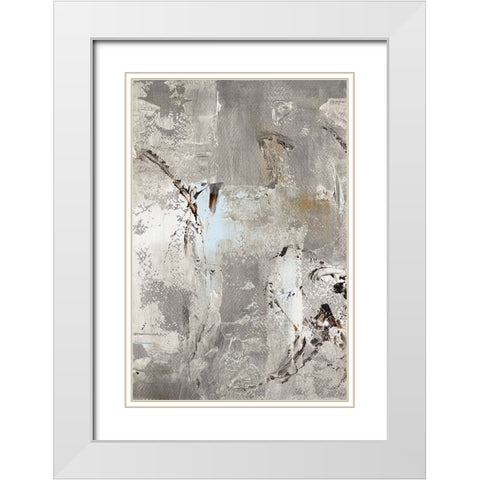 Silver Textured Space I White Modern Wood Framed Art Print with Double Matting by Loreth, Lanie