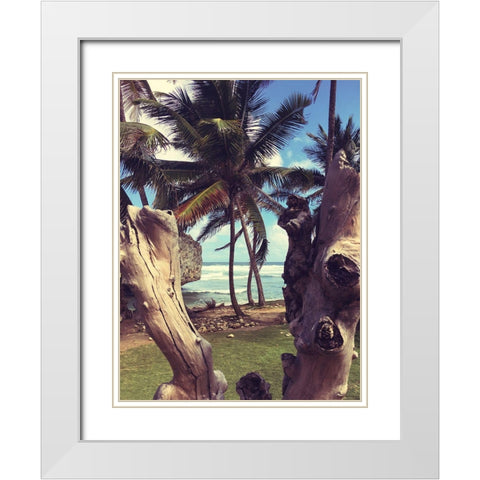 Oceanside Palms White Modern Wood Framed Art Print with Double Matting by Coppel, Anna
