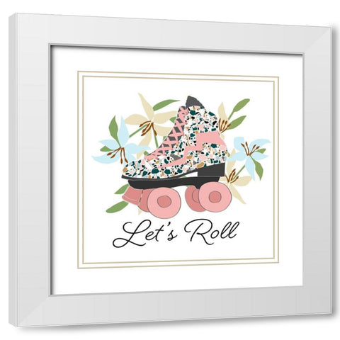 Lets Roll White Modern Wood Framed Art Print with Double Matting by Bucheli, Jen