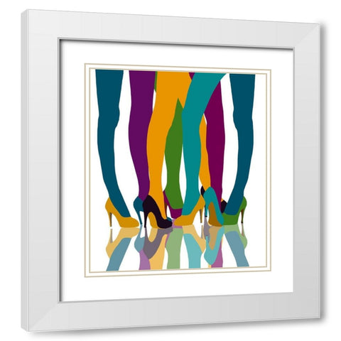Colorful Legs White Modern Wood Framed Art Print with Double Matting by Bucheli, Jen