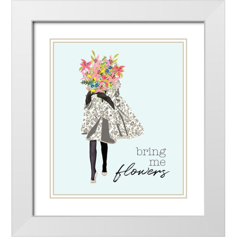 Bring Me Flowers White Modern Wood Framed Art Print with Double Matting by Bucheli, Jen