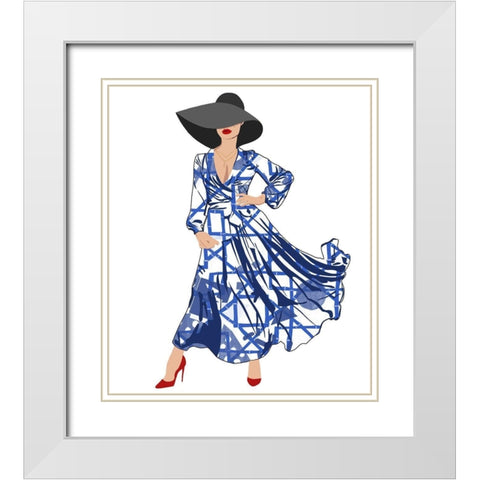 Standing Out In Blue White Modern Wood Framed Art Print with Double Matting by Bucheli, Jen