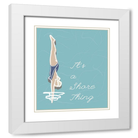 Its A Shore Thing White Modern Wood Framed Art Print with Double Matting by Bucheli, Jen