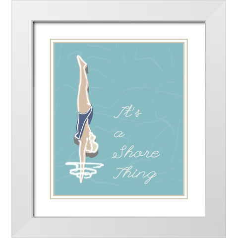 Its A Shore Thing White Modern Wood Framed Art Print with Double Matting by Bucheli, Jen