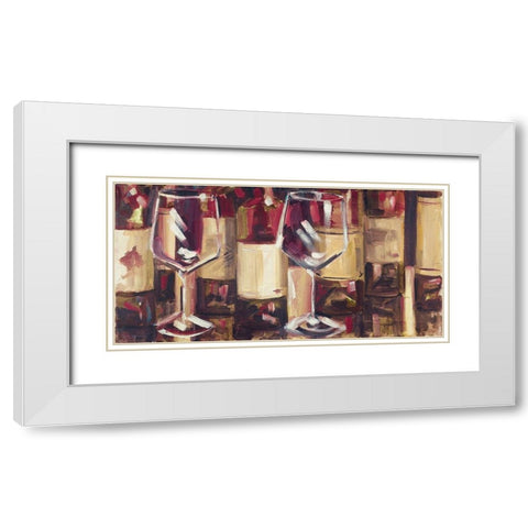 Red Wine with Dinner White Modern Wood Framed Art Print with Double Matting by French-Roussia, Heather A.