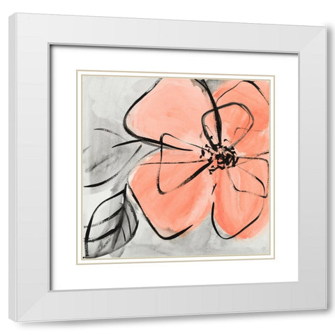 Cafe Rose I White Modern Wood Framed Art Print with Double Matting by Loreth, Lanie