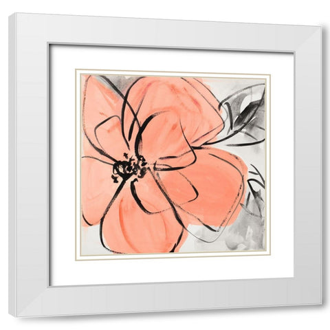 Cafe Rose II White Modern Wood Framed Art Print with Double Matting by Loreth, Lanie