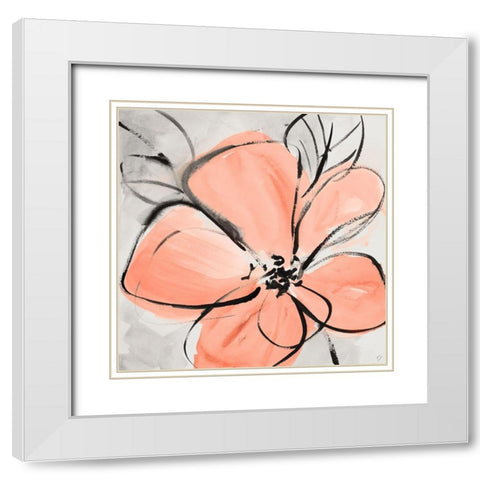 Cafe Rose III White Modern Wood Framed Art Print with Double Matting by Loreth, Lanie