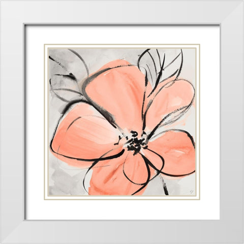 Cafe Rose III White Modern Wood Framed Art Print with Double Matting by Loreth, Lanie