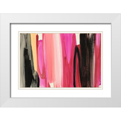 Linear Rainbow I White Modern Wood Framed Art Print with Double Matting by Loreth, Lanie