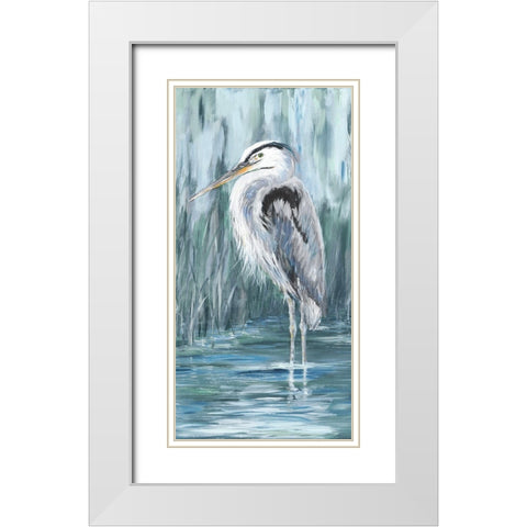 Standing Still Heron II White Modern Wood Framed Art Print with Double Matting by DeRice, Julie