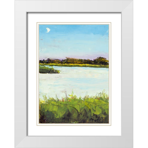 Inlet View White Modern Wood Framed Art Print with Double Matting by Green, Jenny
