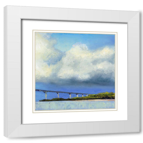 Approaching The Bridge White Modern Wood Framed Art Print with Double Matting by Green, Jenny