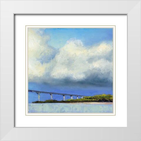 Approaching The Bridge White Modern Wood Framed Art Print with Double Matting by Green, Jenny