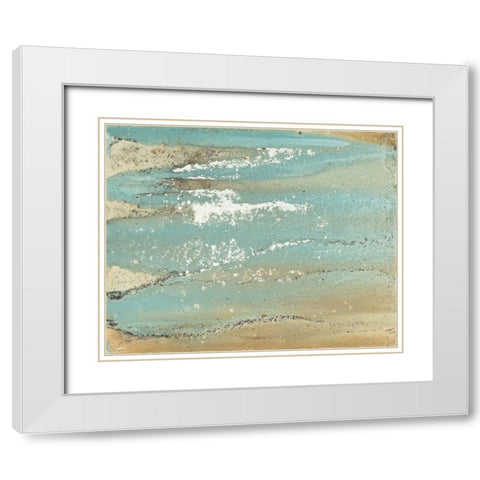 Shoreline Abstract White Modern Wood Framed Art Print with Double Matting by Morris, Megan