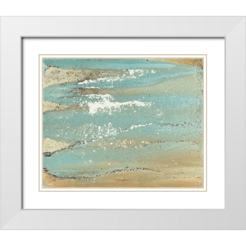 Shoreline Abstract White Modern Wood Framed Art Print with Double Matting by Morris, Megan