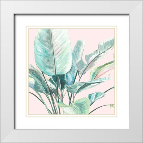 Jungle Leaf II White Modern Wood Framed Art Print with Double Matting by Pinto, Patricia