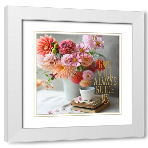 God Will Always Guide Us White Modern Wood Framed Art Print with Double Matting by Gardner, Sarah