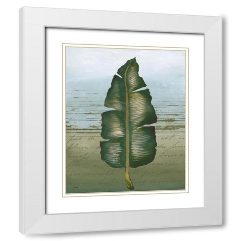 Palm on Script I White Modern Wood Framed Art Print with Double Matting by Medley, Elizabeth