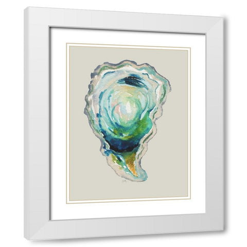 Oyster II White Modern Wood Framed Art Print with Double Matting by Medley, Elizabeth