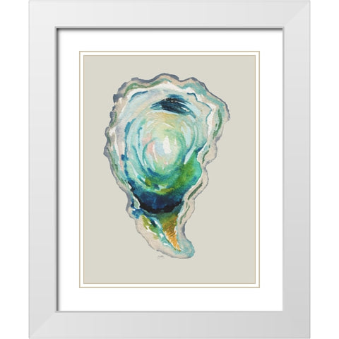 Oyster II White Modern Wood Framed Art Print with Double Matting by Medley, Elizabeth