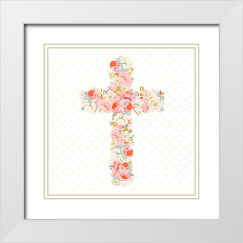 Cross Bouquet I White Modern Wood Framed Art Print with Double Matting by Gardner, Sarah